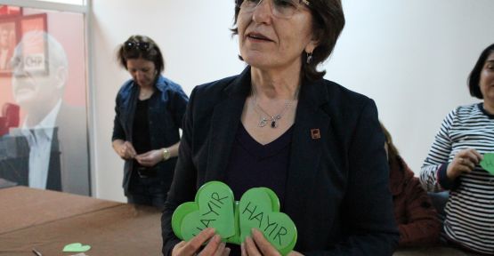 CHP’Lİ BAYANLARDAN “HAYIR”LI KALP