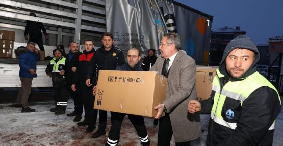   TOPLANAN YARDIMLAR  TIRLARA YÜKLENDİ